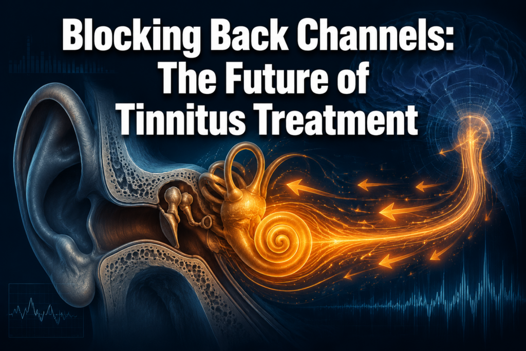 Innovative tinnitus treatments that block back channels in the ear